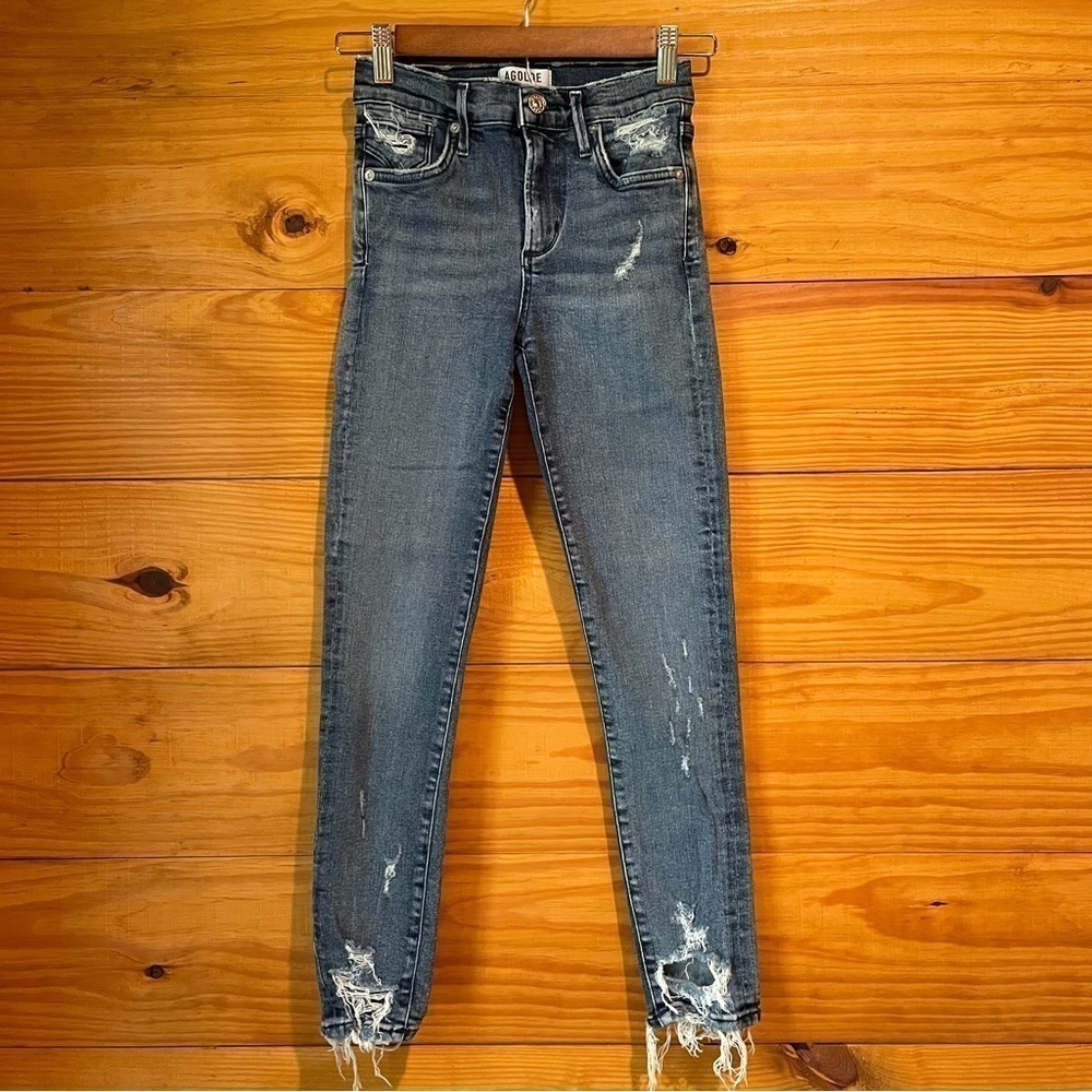 Agolde Sophie High Rise Skinny Crop Jeans in Paradox Distressed 24